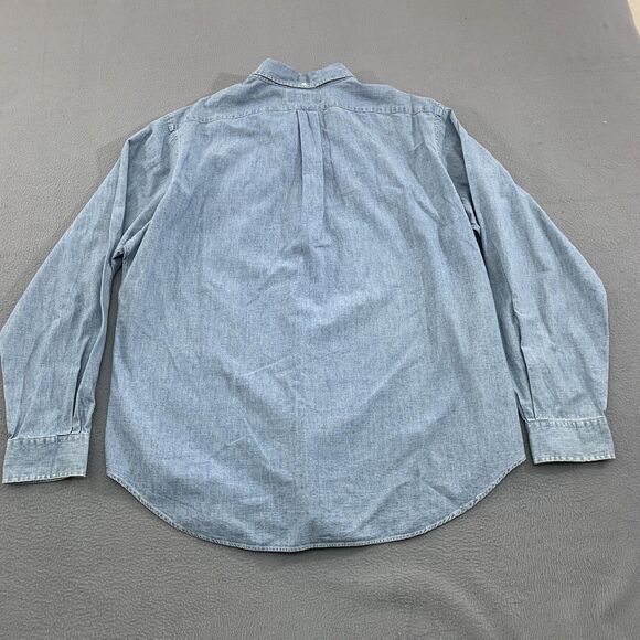 Ralph Lauren Shirt Mens XL Denim Classic Fit Button Down Chambray Red Pony Logo - Picture 14 of 16